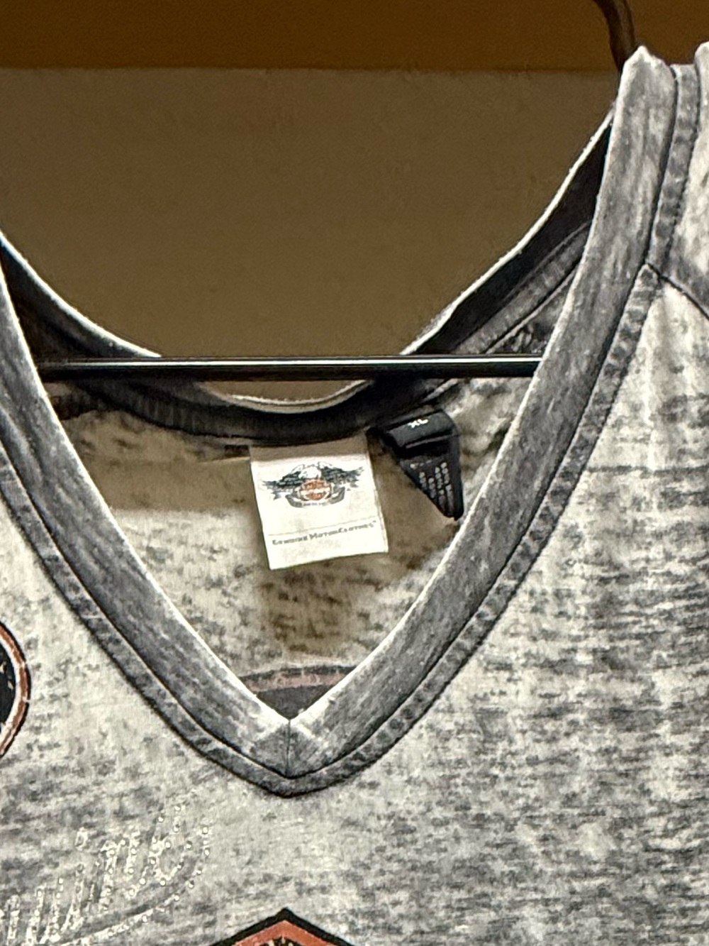 Harley-Davidson Gray Marble Wash V-Neck Tee